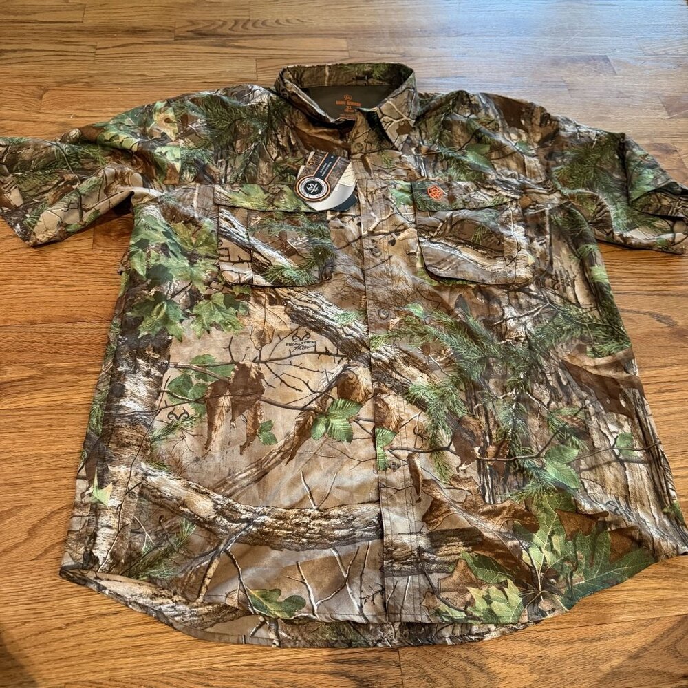 GAME WINNER MENS XL DRI FIT CAMO BUTTON SHIRT NEW REALTREE
